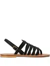 Kjacques Homere Leather Ankle-strap Sandals In Black