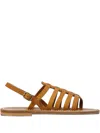 Kjacques Homere Leather Ankle-strap Sandals In Brown