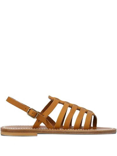 Kjacques Homere Leather Ankle-strap Sandals In Brown