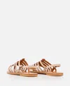 Kjacques K.jacques Homere Leather Flat Sandals In Beige