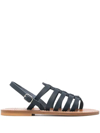 Kjacques Homere Leather Sandals In Blue