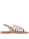 Kjacques K.jacques Homere Leather Flat Sandals In Neutrals
