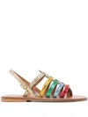 Kjacques Homere Multicolor Metallic Sandals In Multicolour