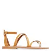 Kjacques K Jacques Ladies Brown Epicure Flat Leather Sandals In Brown