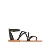 Kjacques K. Jacques St. Tropez Woman Thong Sandal Black Size 9 Leather