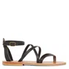 Kjacques K Jacques Ladies Epicure Pul Noir Flat Leather Sandals In Multi