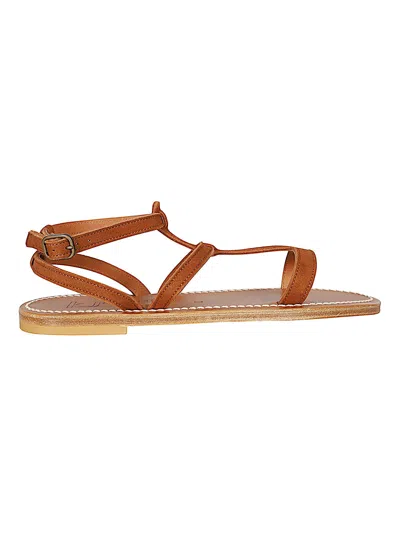 Kjacques K Jacques St Tropez Arelate Leather Sandals In Brown