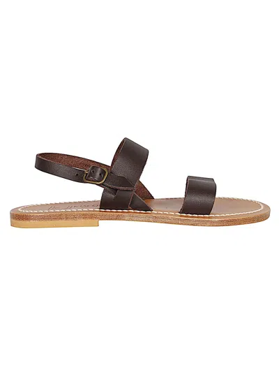 Kjacques K Jacques St Tropez Barigoule Leather Sandals In Brown