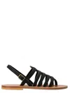 Kjacques Homere Leather Ankle-strap Sandals In Black