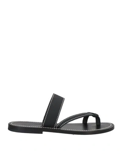 Kjacques K. Jacques St. Tropez Man Thong Sandal Black Size 8 Leather