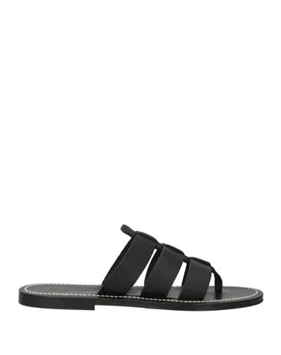 Kjacques K. Jacques St. Tropez Man Thong Sandal Black Size 9 Leather