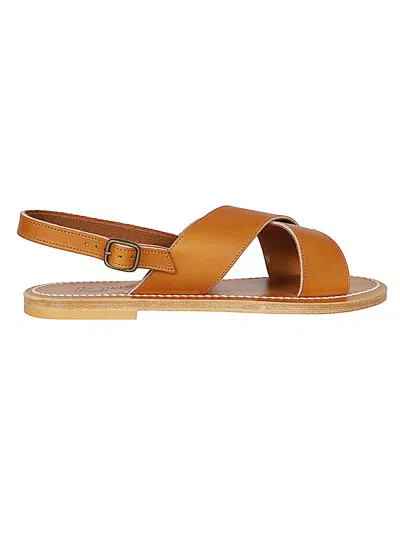 Kjacques K Jacques St Tropez Osorno Leather Sandals In Brown