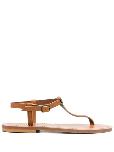 Kjacques K Jacques St Tropez Petrone Leather Thong Sandals In Multi