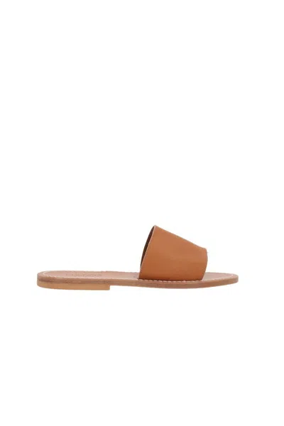 Kjacques Capri Leather Sandals In Beige