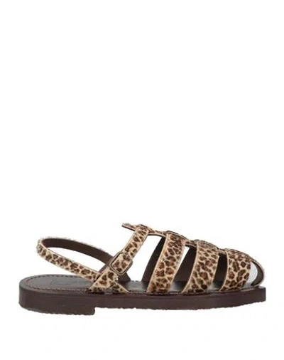 Kjacques K. Jacques St. Tropez Woman Sandals Beige Size 10 Textile Fibers In Brown