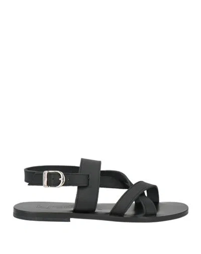Kjacques K. Jacques St. Tropez Woman Sandals Black Size 12 Leather In Multi