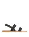 Kjacques K. Jacques St. Tropez Woman Sandals Black Size 6 Leather