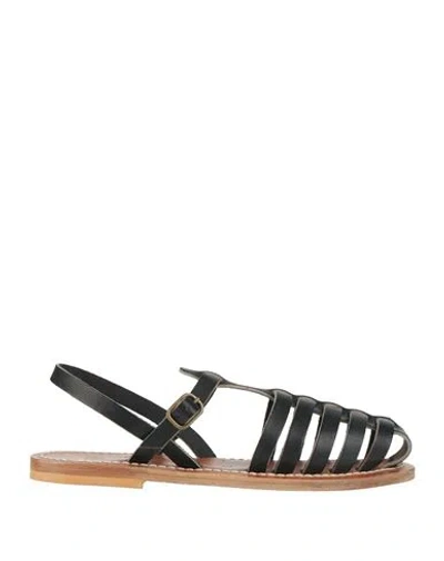 Kjacques K. Jacques St. Tropez Woman Sandals Black Size 8 Leather