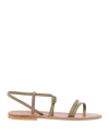 Kjacques K. Jacques St. Tropez Woman Sandals Khaki Size 8 Leather In Multi
