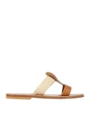 Kjacques K. Jacques St. Tropez Woman Sandals Tan Size 6 Leather, Natural Raffia In Brown