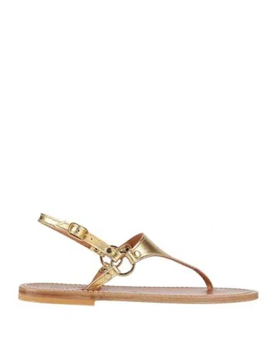 Kjacques K. Jacques St. Tropez Woman Thong Sandal Gold Size 6 Leather