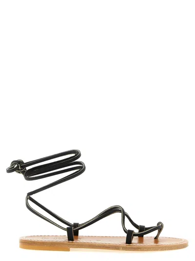 Kjacques K. Jacques Women Black Leather Sandals