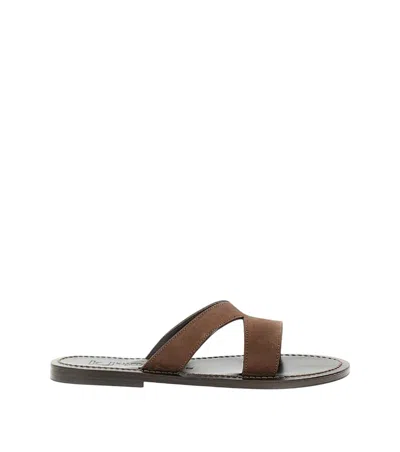 Kjacques Dark Brown Slip-on Sandals