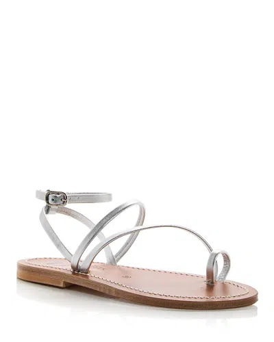 Kjacques K. Jacques Women's Ombeline Flat Sandals In Silver