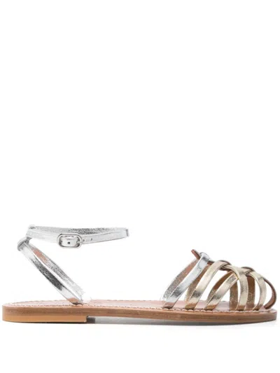 Kjacques Cyrenia Two-tone Metallic Sandals In Silver