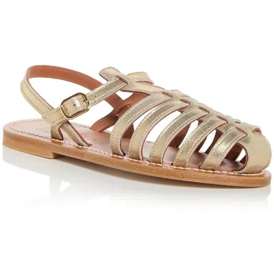 Pre-owned Kjacques K. Jacques Womens Adrien Faux Leather Slingback Sandals Shoes Bhfo 6991 In Platine