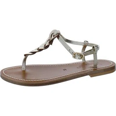 Pre-owned Kjacques K. Jacques Womens Leather Ankle Strap Flat Slingback Sandals Shoes Bhfo 8755 In White