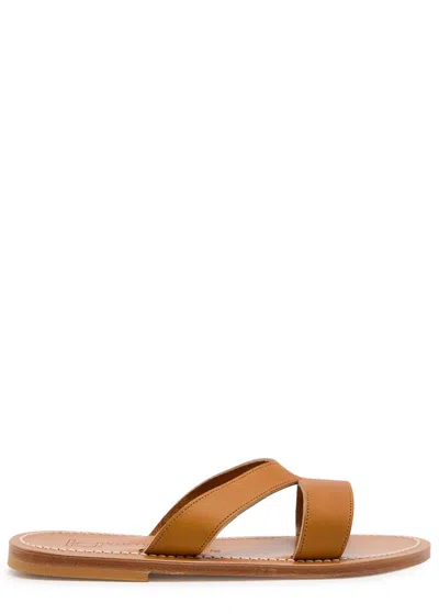 Kjacques Kalomira Cut-out Leather Sandals In Multi