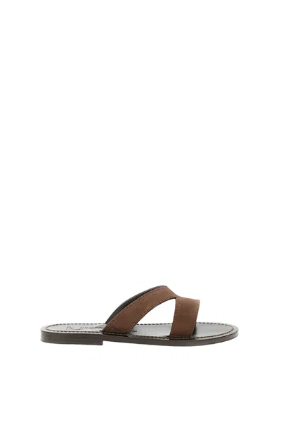 Kjacques Kalomira Flat Slides In Brown