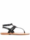 Kjacques K.jacques Kepri Flat Sandals Shoes In Black