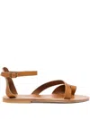 Kjacques Leather Ankle-strap Sandals In Brown