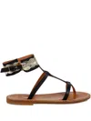 Kjacques Leather Sandals In Black