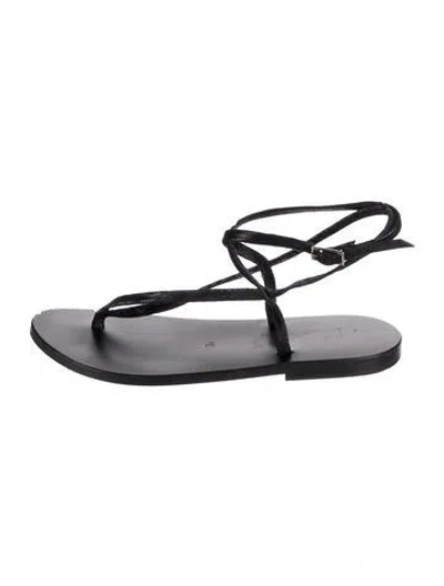 Pre-owned Kjacques Leather Flats In Black