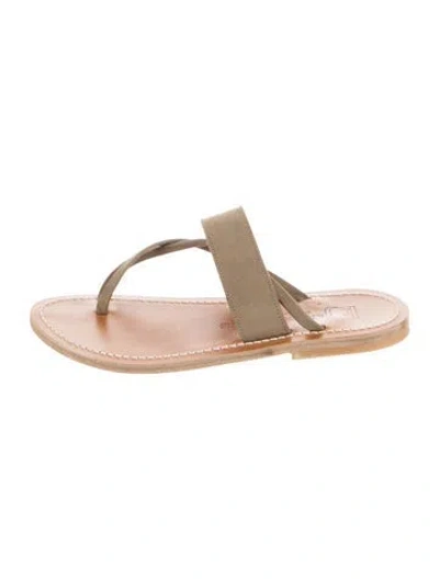 Pre-owned Kjacques Leather Flats In Neutral