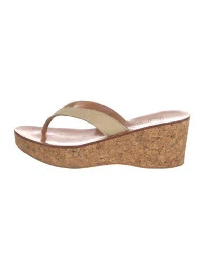 Pre-owned Kjacques Leather Flip Flops In Neutral
