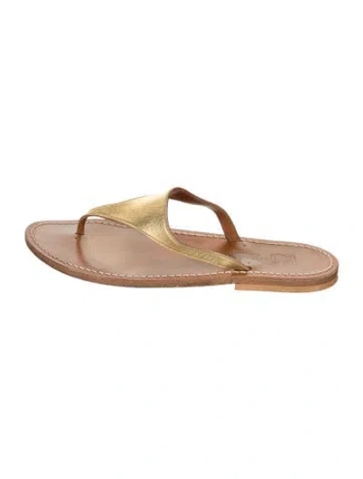 Pre-owned Kjacques Leather Flip Flops In Neutrals