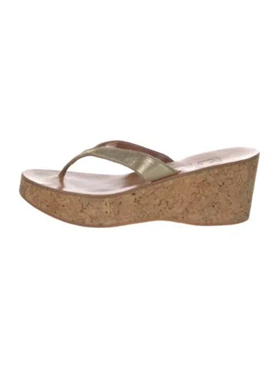 Pre-owned Kjacques Leather Flip Flops In Silver