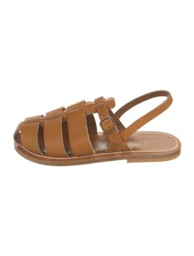 Pre-owned Kjacques Leather Gladiator Sandals In Brown
