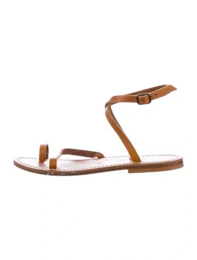 Pre-owned Kjacques Leather Gladiator Sandals In Brown