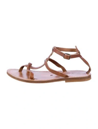 Pre-owned Kjacques Leather Gladiator Sandals In Brown