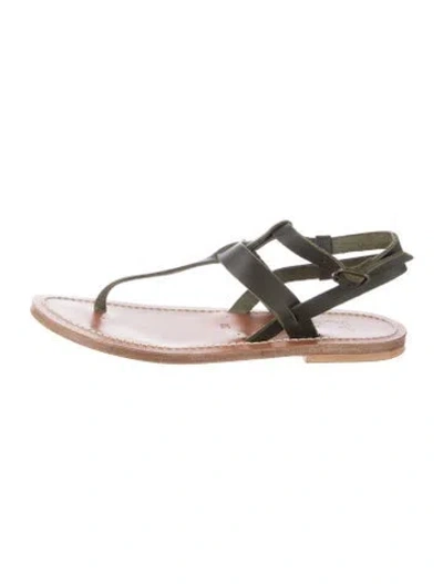 Pre-owned Kjacques Leather Gladiator Sandals In Green