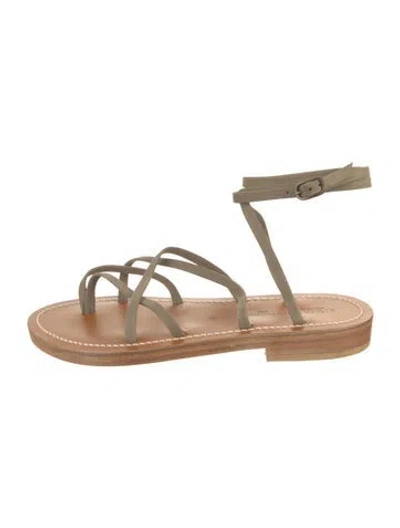 Pre-owned Kjacques Leather Gladiator Sandals In Neutral