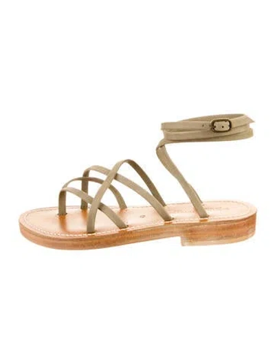 Pre-owned Kjacques Leather Gladiator Sandals In Neutral