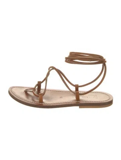 Pre-owned Kjacques Leather Gladiator Sandals In Neutral