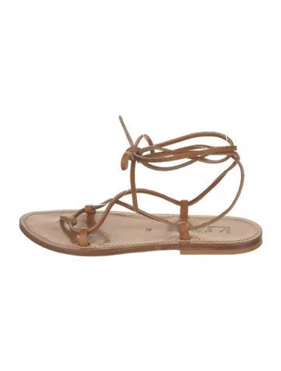 Pre-owned Kjacques Leather Gladiator Sandals In Neutral