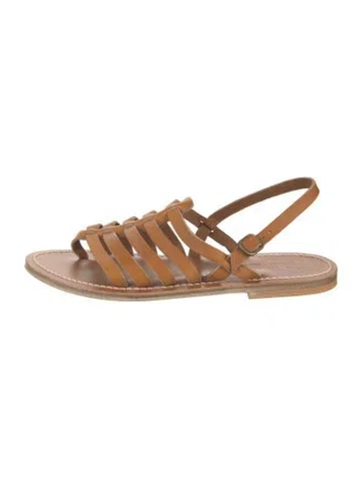 Pre-owned Kjacques Leather Gladiator Sandals In Neutrals